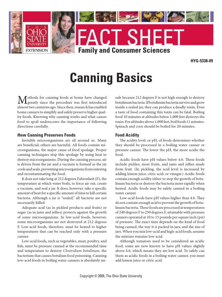 Canning Basics | PDF | Canning | Pressure Cooking