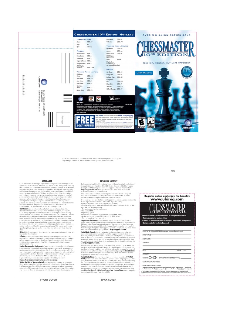 Chess Master 10th Edition Manual, PDF, Menu (Computing)