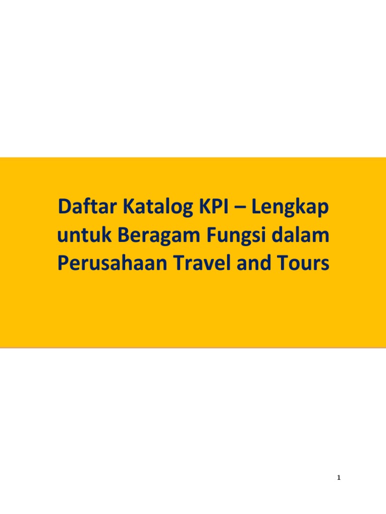 Daftar Katalog KPI Travel and Tours PDF