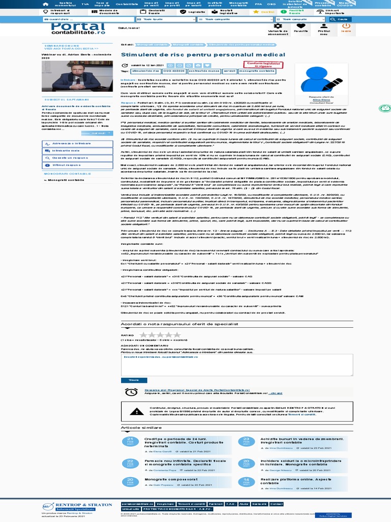 Stimulent de Risc Pentru Personalul Medical | PDF