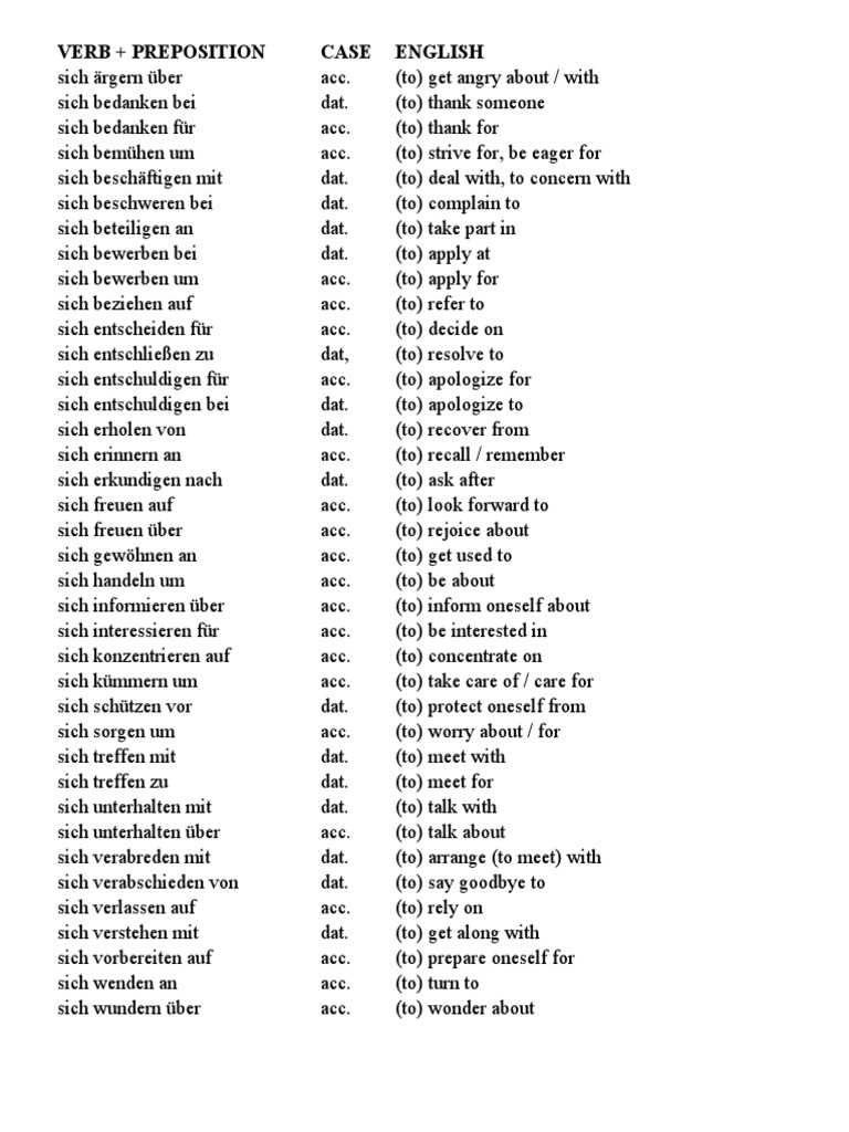 Reflexive VERB Mit Preposition | PDF