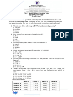 General Physics 1-1Sst Quarter Exam