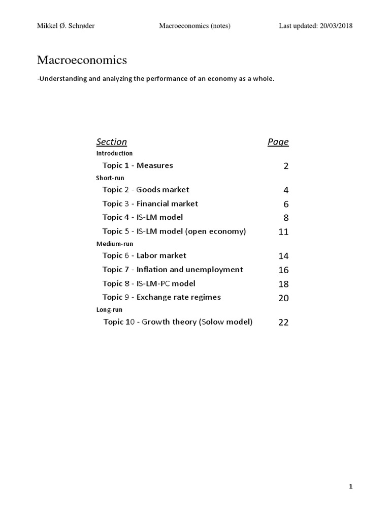 Macroeconomics Notes Pdf Macroeconomics Exchange Rate