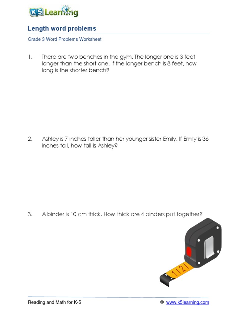 Grade 3 Length Word Problems B | PDF | Language Arts & Discipline ...