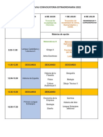 Horario EvAU 2022 - Extraordinaria