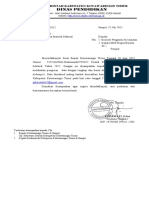 Surat Tindaklanjut Permintaan Data Statistik Sektoral