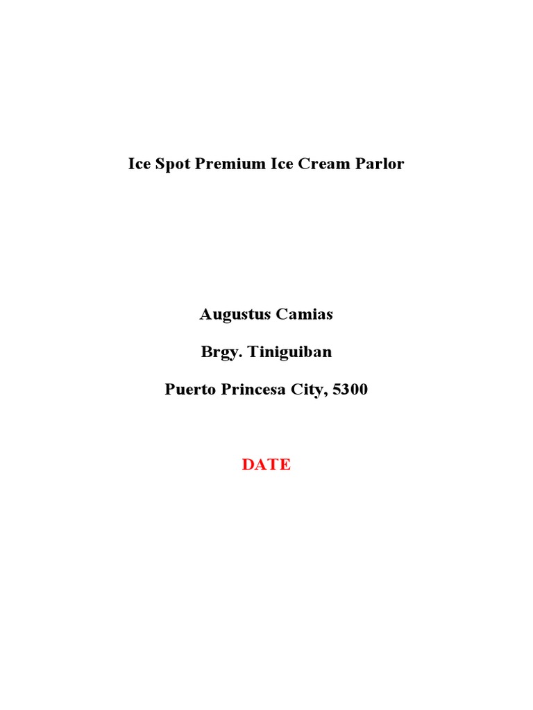 FEASIBILITY STUDYfinal PDF Employment Ice Cream