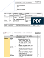 Planificación de La Sesión de Aprendizaje: Código: GE-FOR-002 Versión: 01 F. Emisión: 28/11//2022