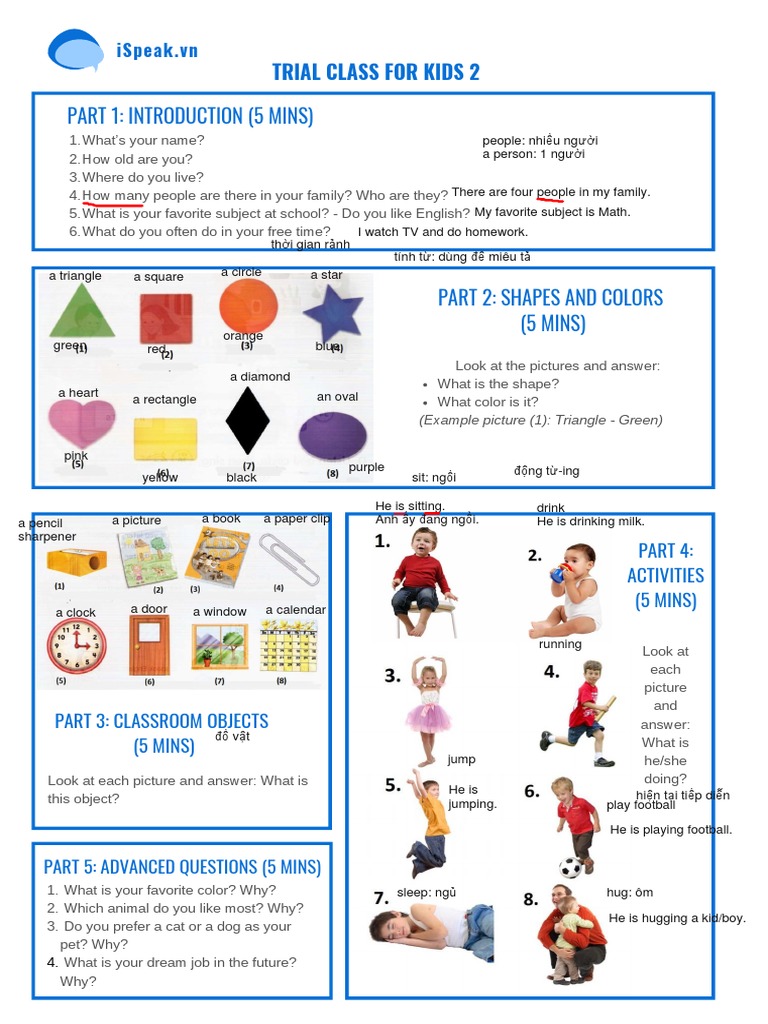Kids' English Trial Class Guide | PDF