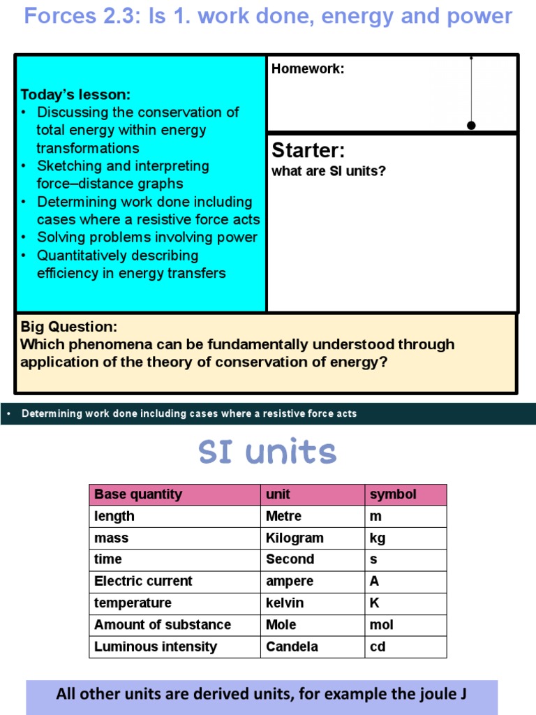 Work, Energy, and Power Concepts | PDF | Force | Kilogram