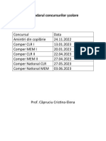 Calendarul Concursurilor Școlare