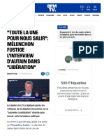 "Toute la une pour nous salir": Mélenchon fustige l'interview d'Autain dans "Libération"