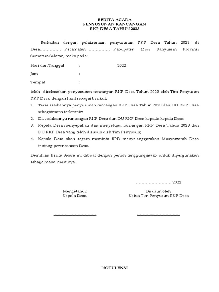 5 - Rapat 2 Penyusunan RKP | PDF