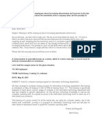 Write A Memorandum To All Employees About Increasing Absenteeism and Turnover in The Last Few Months and Warn Them About The Immediate Action Company Takes and The Penalty For Such Act