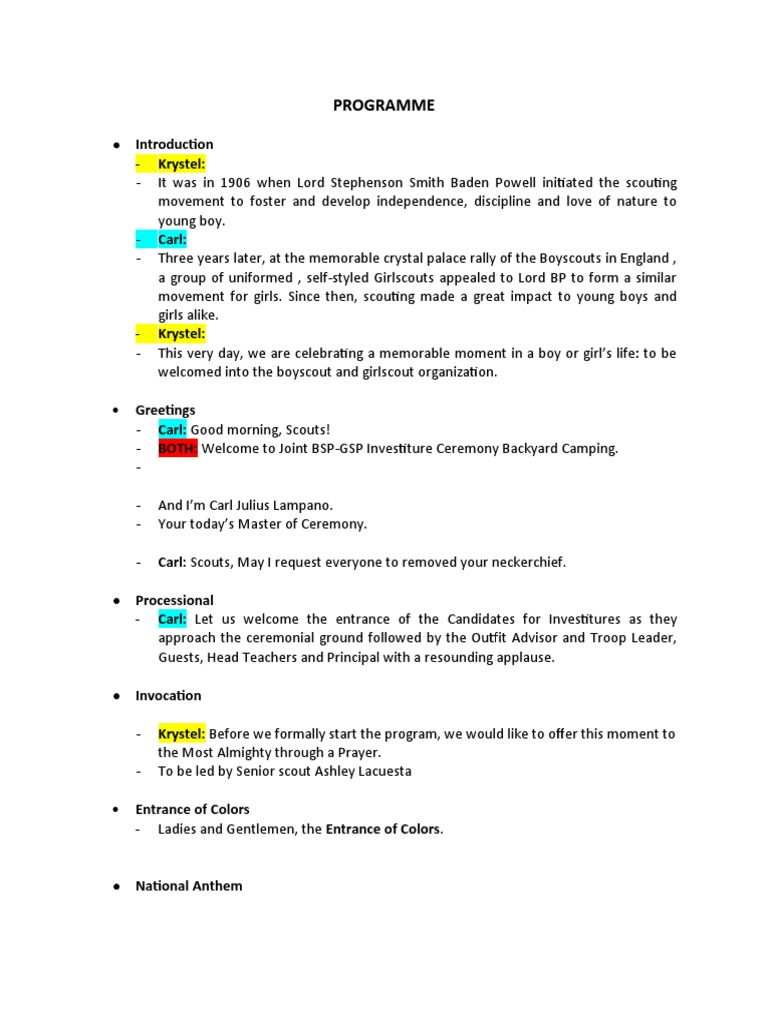 Bsp Program Pdf Scouting Youth Movements