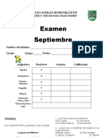 Examen de 5° Septiembre