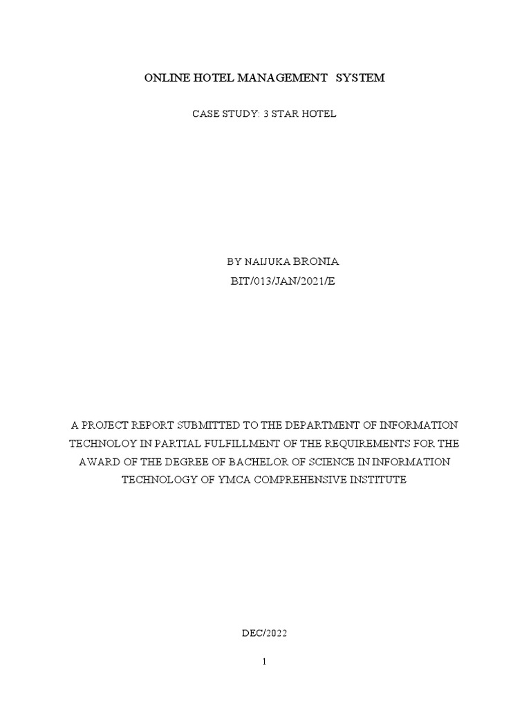 Online Hotel Management System Case Study | PDF | Databases | Point Of Sale