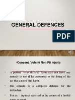 GENERAL DEFENCES (Consent)