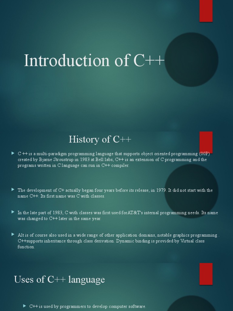 Introduction of C++ | PDF