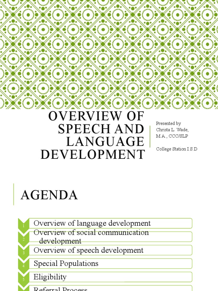 Speech and Language Development Guide | PDF | Disability | Autism