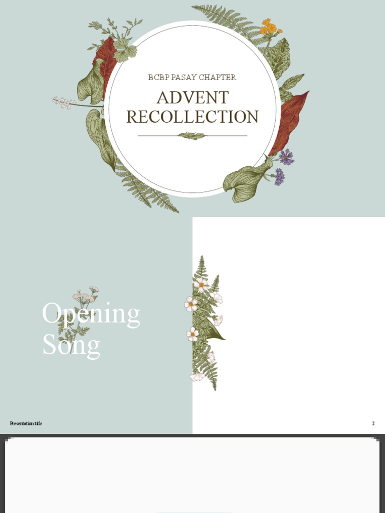 Advent Recollection Program Overview | PDF