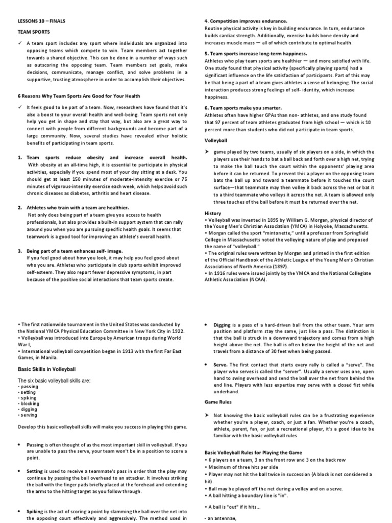 Volleyball Pdf Volleyball Sports