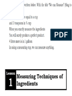 Measuring Techniques of Ingredients