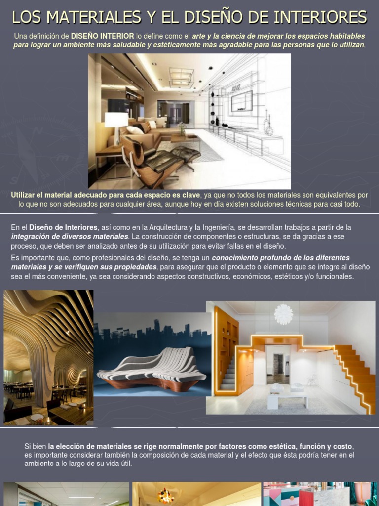 Materiales Clave en Diseño de Interiores | PDF | Diseño