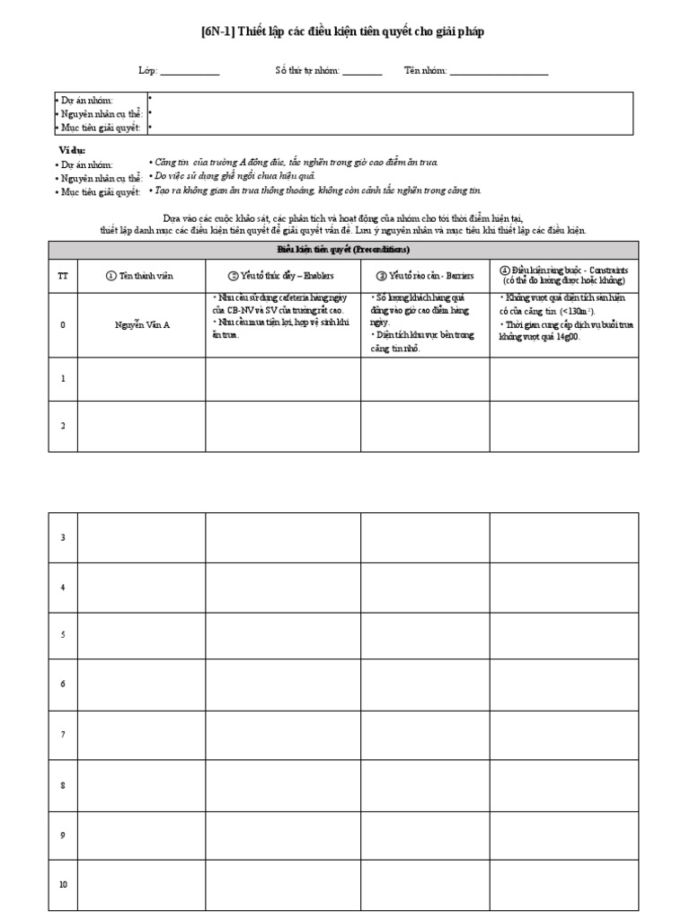 8. [6N-1] Thiết Lập Các Điều Kiện Tiên Quyết Cho Giải Pháp | PDF