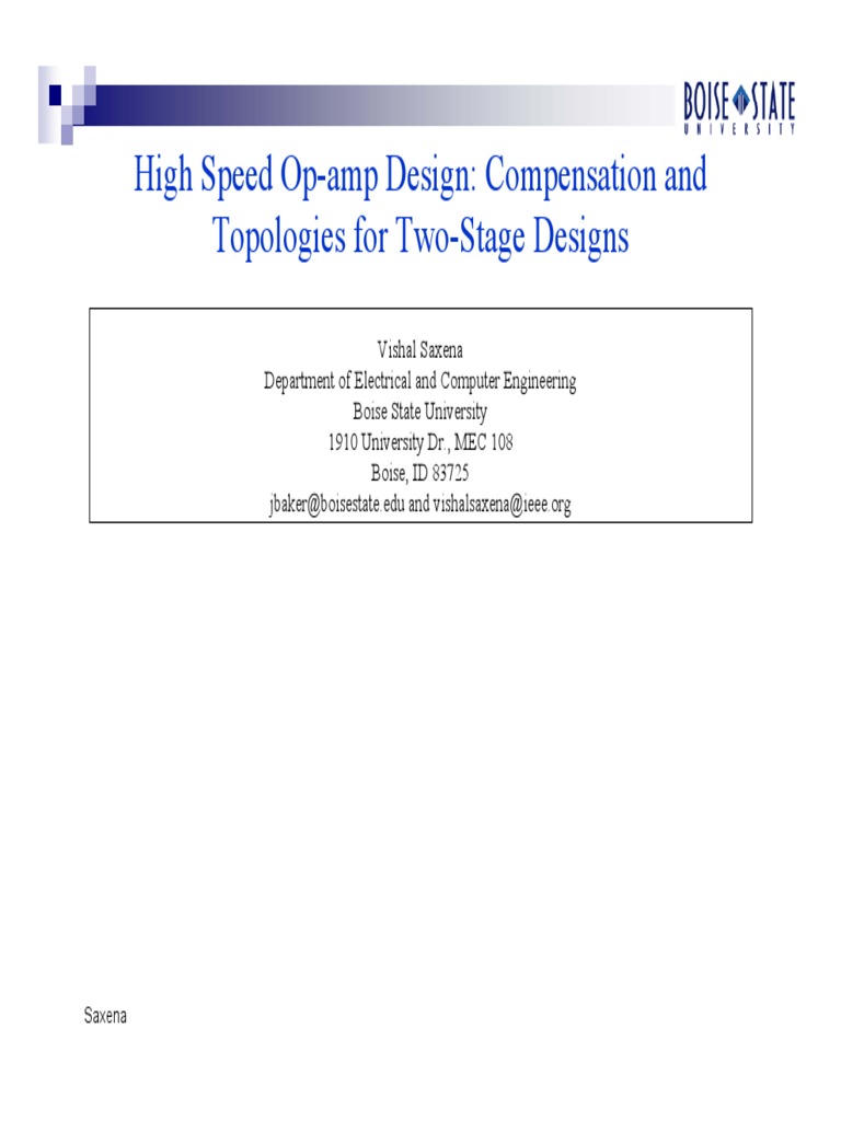 Two Stage Compensation | PDF | Operational Amplifier | Amplifier