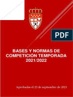 Bases Y Normas de Competición Temporada 2021/2022: Aprobadas El 23 de Septiembre de 2021