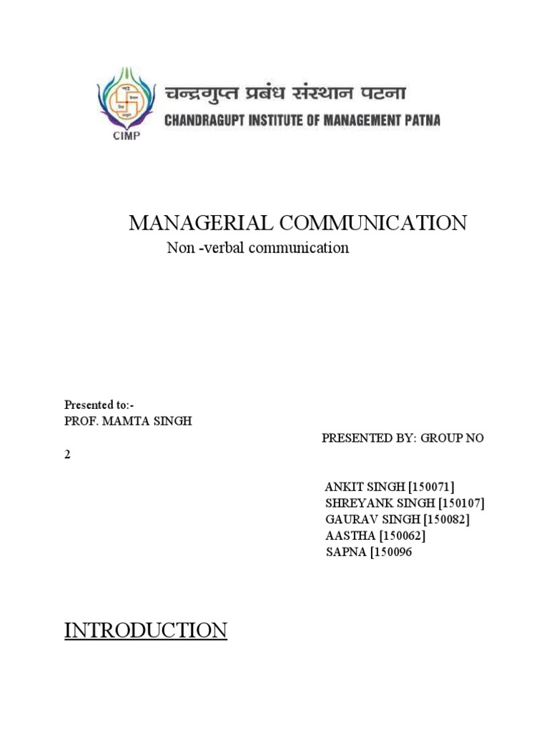 Non Verbal Assignment | PDF | Nonverbal Communication | Communication