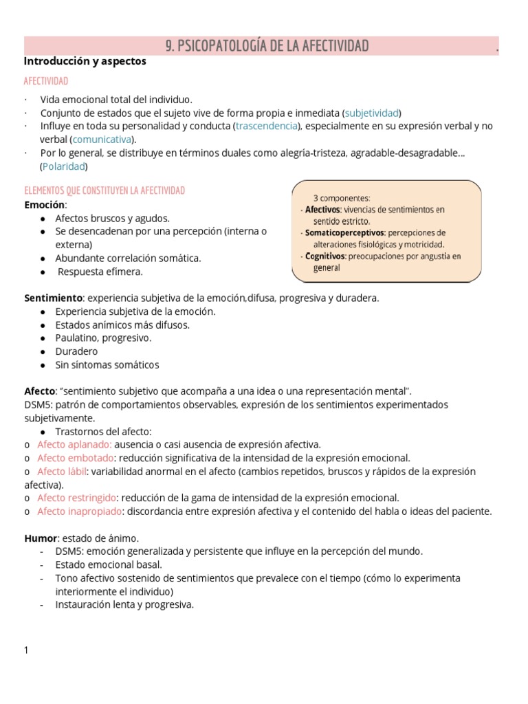 Psicopatología de la Afectividad | PDF | Ansiedad | Las emociones