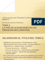 TEMA 2. La Fase de Alegaciones en Procesos Declarativos