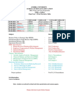 Time Table 2year Excutive Mba-Final Year