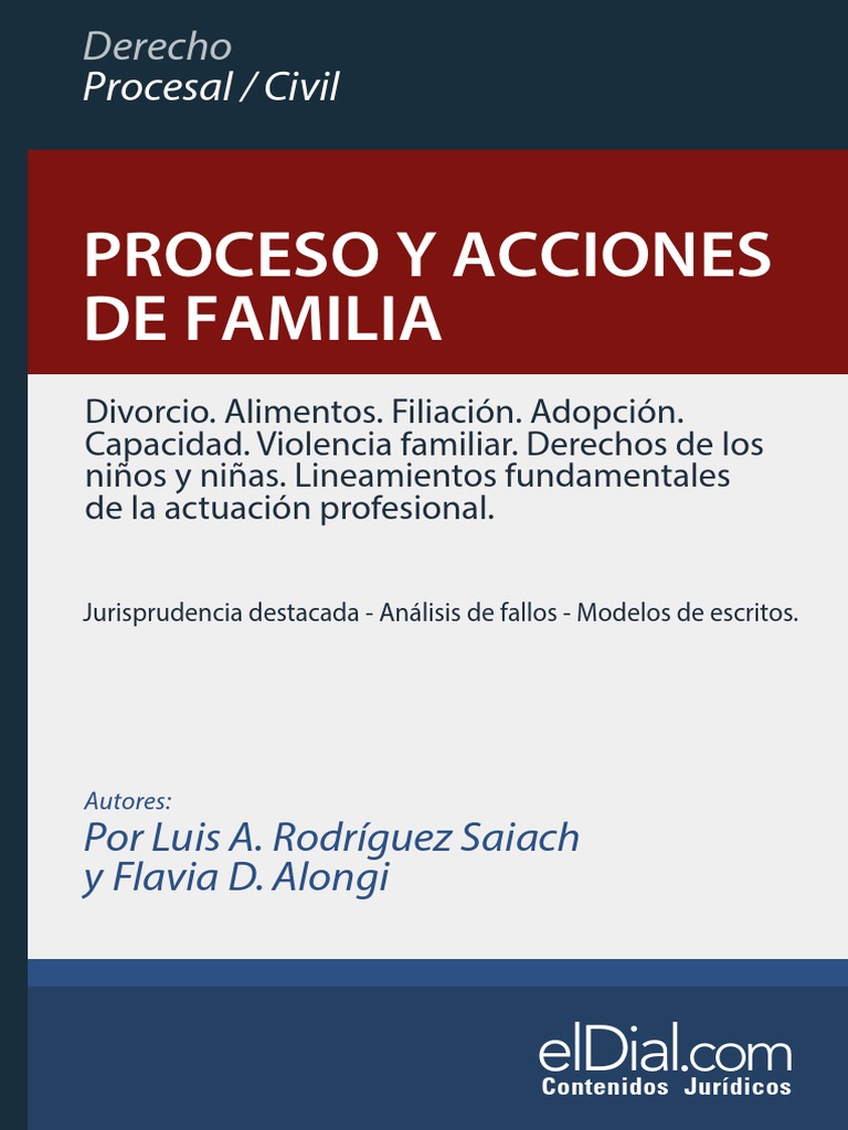 Procesos y Acciones de Familia. 2021. Luis Rodríguez Saiach. Flavia Alongi  | PDF | Divorcio | Ley procesal, image size:768x1024