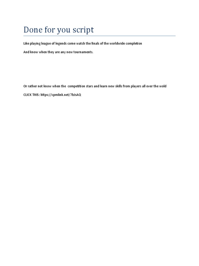 Done For You Script | PDF | Computers