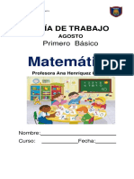 Guía de Trabajo Matemáticas - 1° Básico