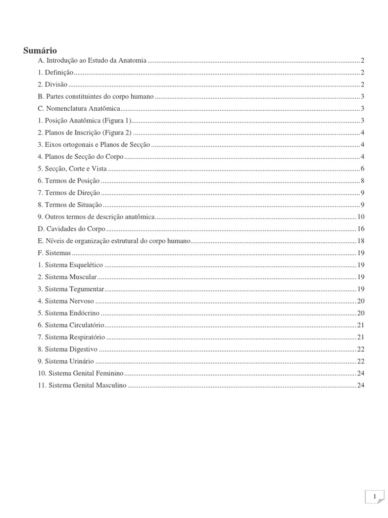 Apostila Anatomia Humana | PDF | Corpo humano | Anatomia