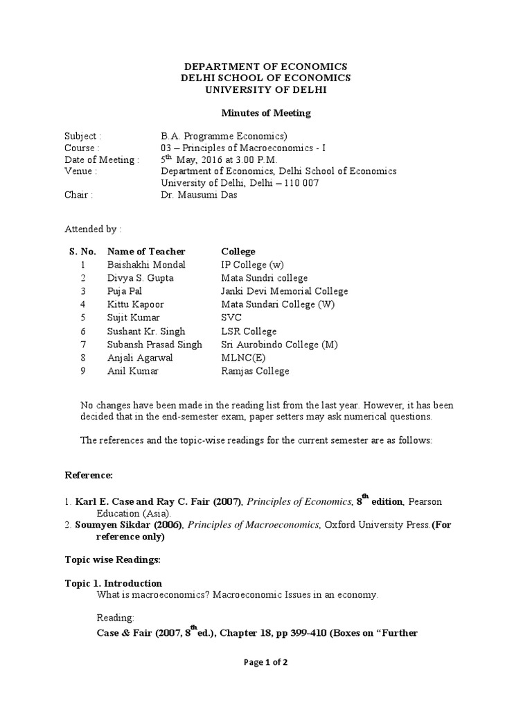 Principles of Macroeconomics Syllabus | PDF | Gross Domestic Product ...