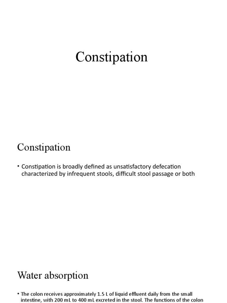 Understanding Constipation Causes, Mechanisms, Evaluation and Management PDF Constipation