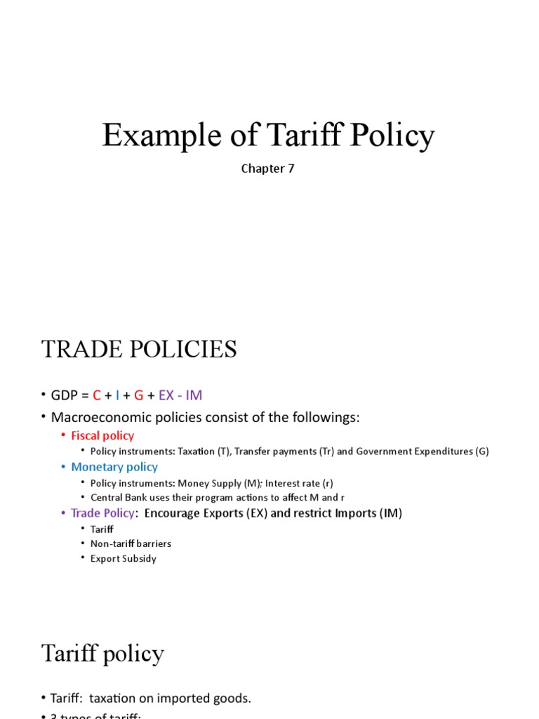 Chapter7-Example of Tariff Policy | PDF | Economic Surplus | Tariff