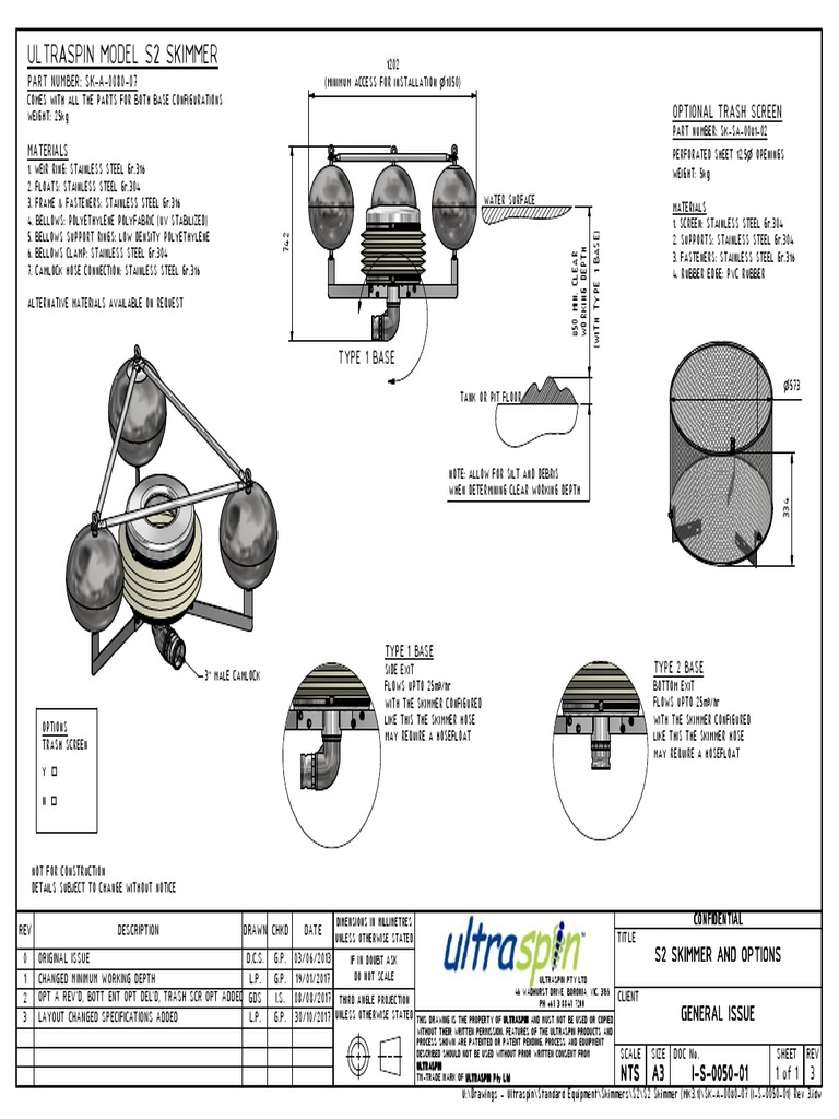 S2 Skimmer Drawing PDF