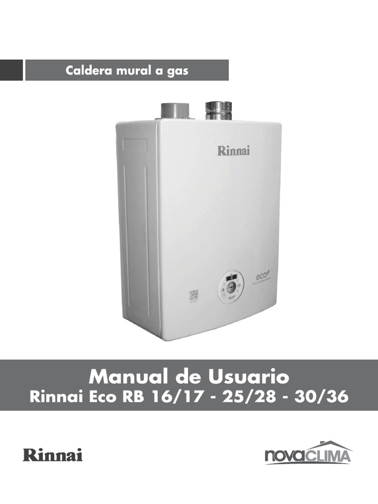 Manual Caldera Rinnai Eco PDF Transferencia de calor Electrodoméstico