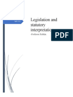 Legislation and Statutory Interpretation Outline