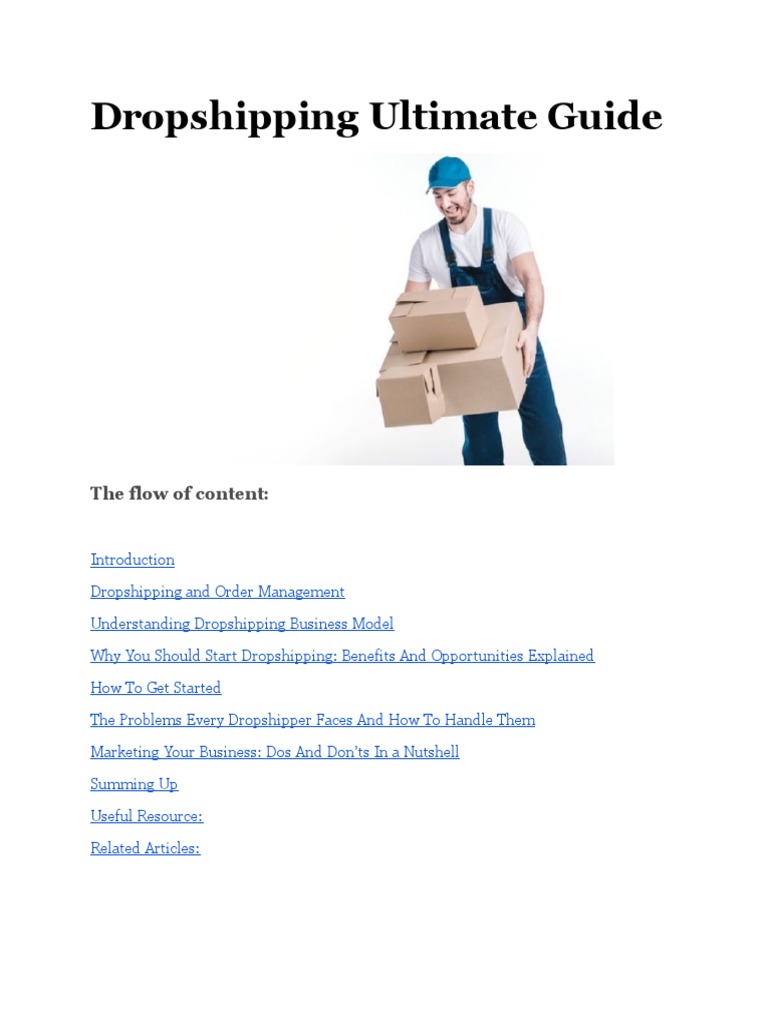 Dropshipping Ultimate Guide PDF Business Marketing