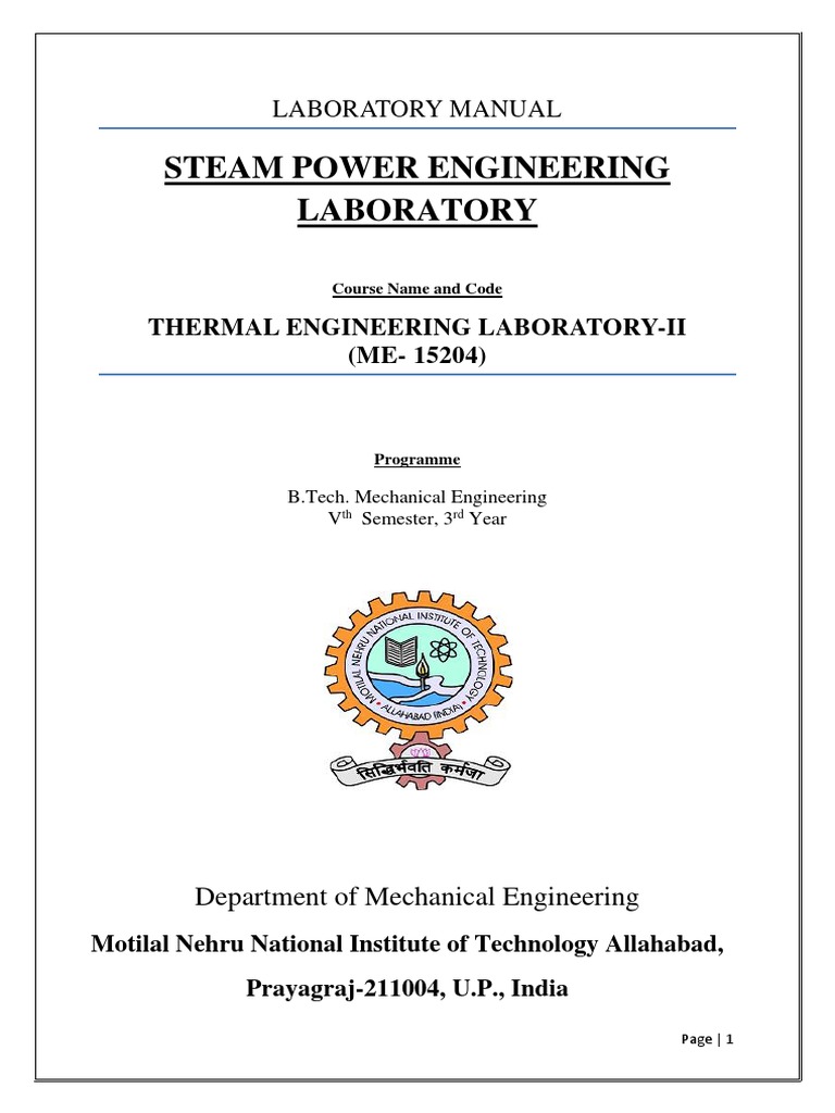 Thermal Engineering Lab Manual II | PDF | Turbine | Steam