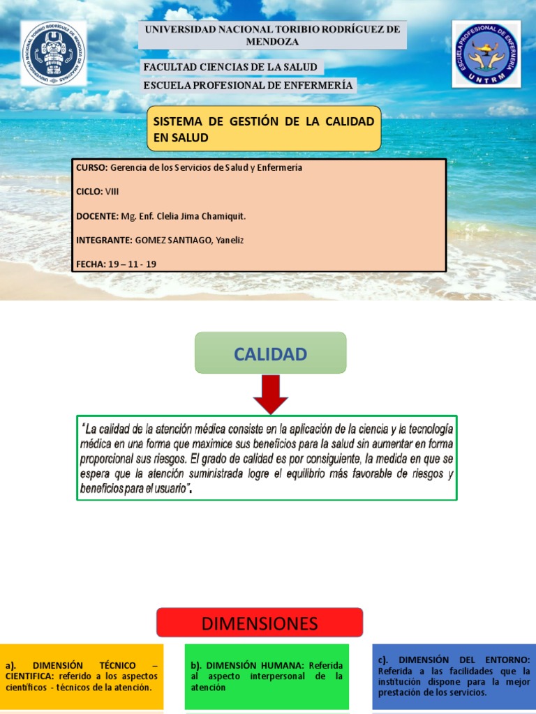 Gestión de Calidad en Servicios de Salud | PDF | Calidad (comercial ...