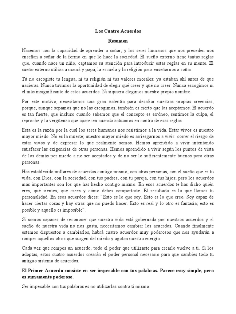 Los Cuatro Acuerdos Resumen - 1716439559
