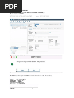 Short Dump MESSAGE - TYPE - X - Delete Project